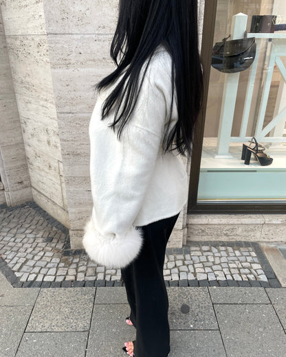 Veste  Mocca - Blanc